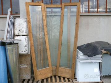 Porte in legno e alluminio con vetro (uso veranda)