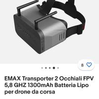 EMAX Transporter 2 Occhiali FPV 5,8 GHZ 1300mAh BA