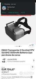 EMAX Transporter 2 Occhiali FPV 5,8 GHZ 1300mAh BA