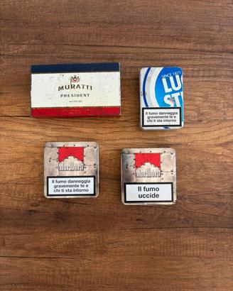 4 Portasigarette vintage Marlboro Muratti Lucky St