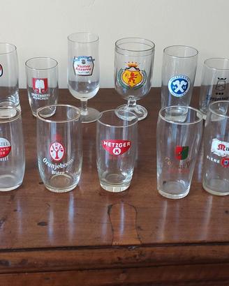 Collezione bicchieri birra in vetro