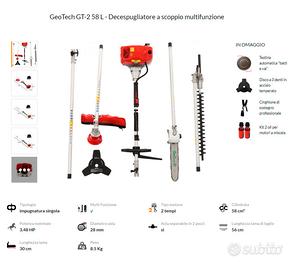 GeoTech GT-2 58L - Decespugliatore a scoppio multi