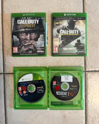 COD WWII e infinite warfare, resident evil 6 e 7