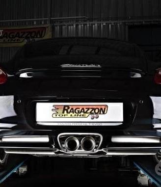 Porsche Cayman 987 Posteriore inox sdoppiato 2x90