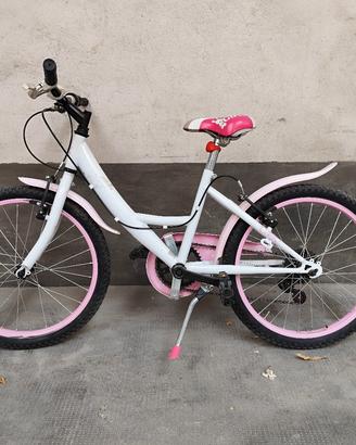 Bicicletta bambina 20" - rosa/bianca 6 marce