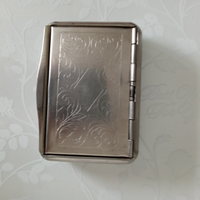 Porta sigarette o tabacco anni 40 in peltro