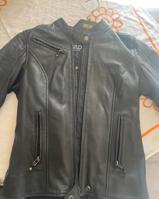 Giubbino pelle moto donna nuovo con protezioni