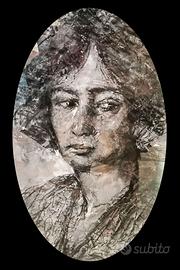 Ritratto di donnacarboncino su cartapecora