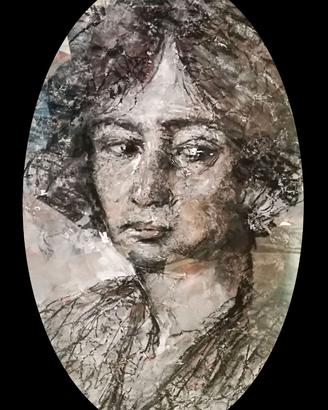 Ritratto di donnacarboncino su cartapecora