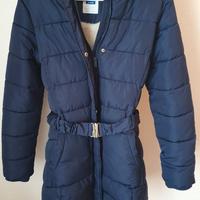 Parka trapuntato idrorepellente blu navy bambina