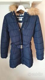 Parka trapuntato idrorepellente blu navy bambina