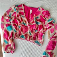 Camicetta rosa multicolor