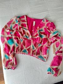 Camicetta rosa multicolor