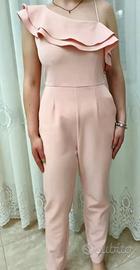 elegante tuta rosa lunga 