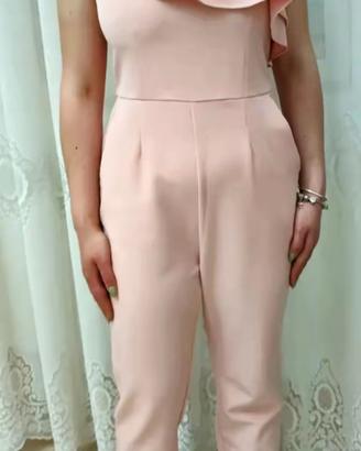 elegante tuta rosa lunga 
