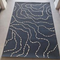 Tappeto arredo IKEA Ferle nero/blu e bianco