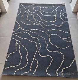 Tappeto arredo IKEA Ferle nero/blu e bianco