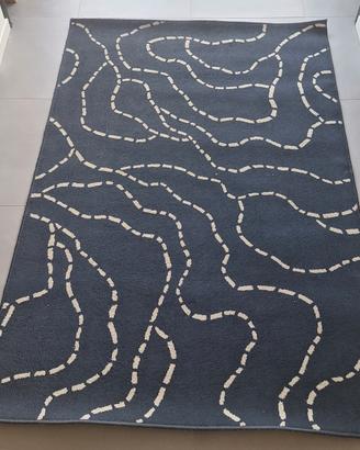 Tappeto arredo IKEA Ferle nero/blu e bianco