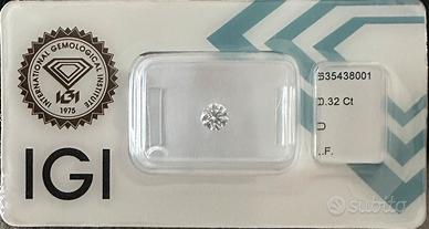 Diamante naturale certificato IGI ct 0,32 D IF