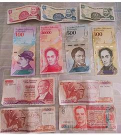 Lotto 11 banconote straniere