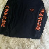 Felpa chrome hearts nera e arancione