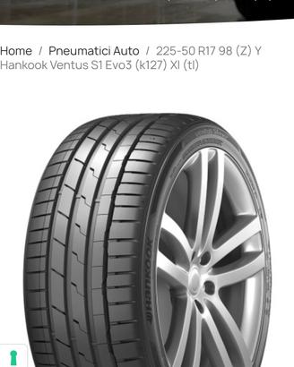 Hankook ventus S1 Evo 3 225/50 R17 XL UHP NUOVE 