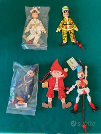 5 marionette in legno