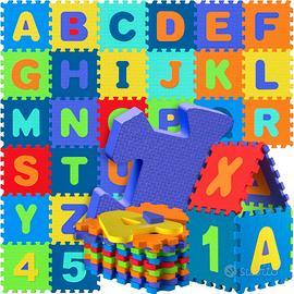 Tappeto Gioco Bambini Puzzle XXL da 86 Pezzi 3,3m²