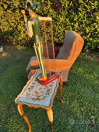 Tavolino Vintage Decorato Veneziano Fiorentino