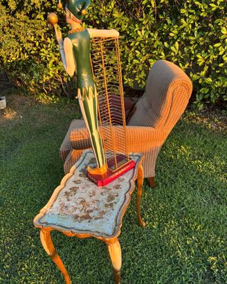 Tavolino Vintage Decorato Veneziano Fiorentino