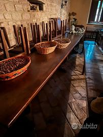 tavolo rustico  lungo in legno 