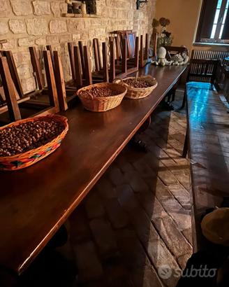 tavolo rustico  lungo in legno 