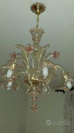 lampadario vetro di Murano a 5 luci 