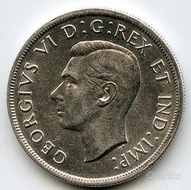 CANADA 1 DOLLARO 1939 ARGENTO 23,32g T.0,800 VISIT