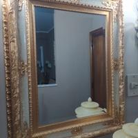 specchio barocco legno e foglie oro 