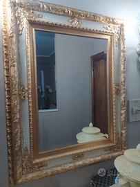 specchio barocco legno e foglie oro 