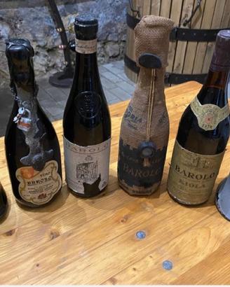 Bottiglie Barolo anni 60/70 dettagli in descrizion