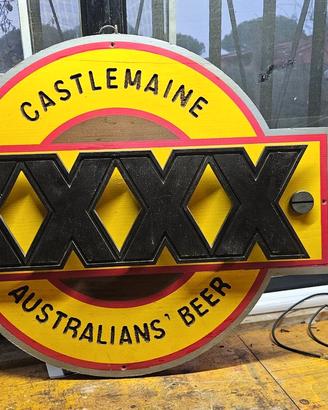 INSEGNA VINTAGE BIRRA XXXX AUSTRALIAN BEER OLD SIG