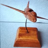 Aero caccia fatto a mano anni 60 legno massello