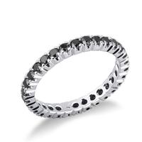 Anello argento 925 con diamanti neri veri