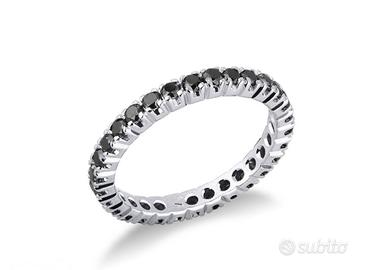 Anello argento 925 con diamanti neri veri