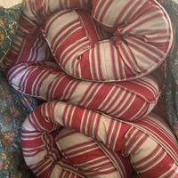 Divani arredo Bell vintage a righe bianche e rosse