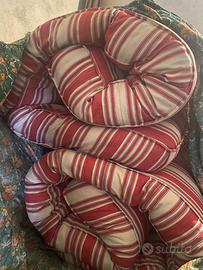 Divani arredo Bell vintage a righe bianche e rosse