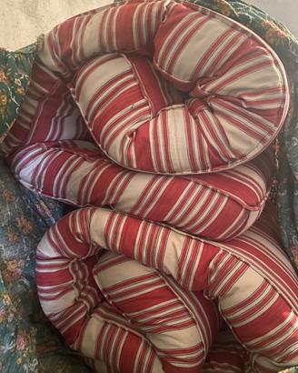Divani arredo vintage a righe bianche/ross