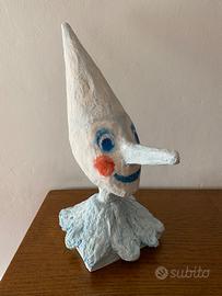 Vecchio Pinocchio lunare testa papier mache