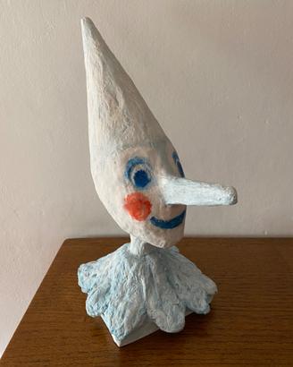 Vecchio Pinocchio lunare testa papier mache