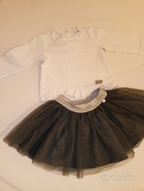 Completo neonata 6/9 mesi gonna e maglietta