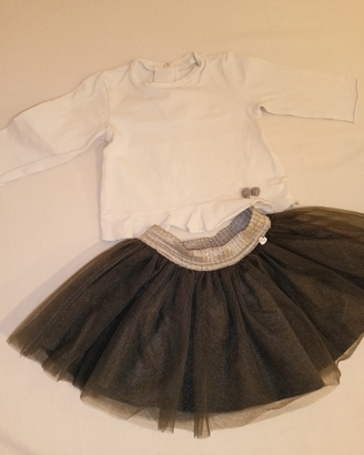 Completo neonata 6/9 mesi gonna e maglietta