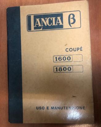 LIBRETTO USO E MANUTENZIONE LANCIA BETA COUPÉ 1974