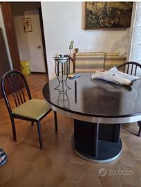 Tavolo anni 70 allungabile legno laccato con sedie